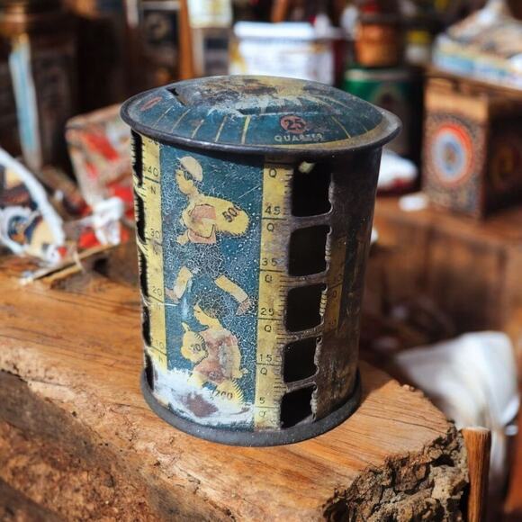 Vintage Louis Kriegsfeld Rotating Tin Litho Sunshine Coin Bank - Picture 1 of 4